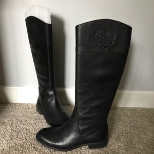 Vince Camuto Black Leather Riding Boots